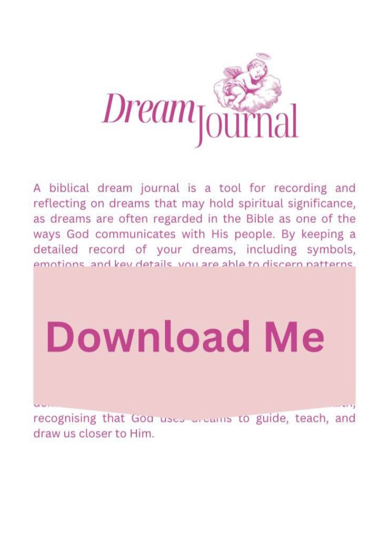 Biblical Dream Journal (printable) - Crowns 4 Glory