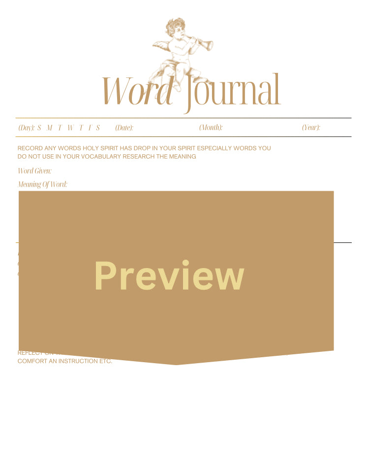 Biblical Dream Journal (printable) Mens - Crowns 4 Glory